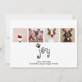 Joy Chien Noël 4 Carte photo (Devant)