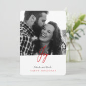 Joy Christ is Born Foto Kerstmis Vakantie Kaart (Staand voorkant)