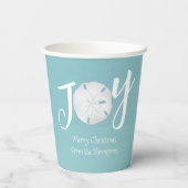 Joy Christmas Beach Party Custom Papieren Bekers (Achterkant)