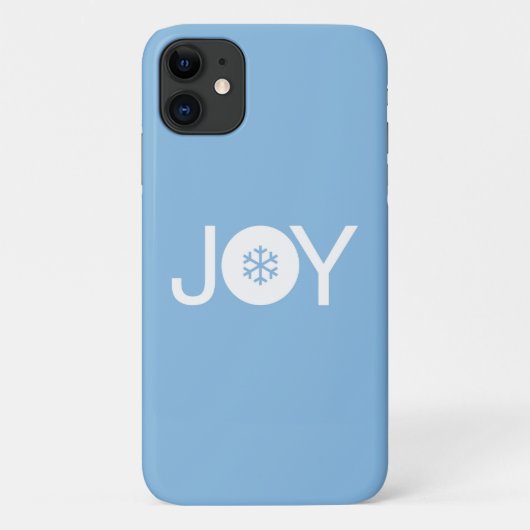 Joy Christmas Blue iPhone 11 Coque (Dos)