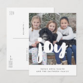 Joy Christmas familie foto vakantie Briefkaart (Voorkant / Achterkant)