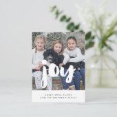Joy Christmas familie foto vakantie Briefkaart (Staand voorkant)