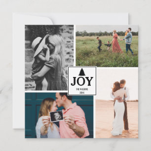 Joy Christmas Family Photo Collage Carte de Noël