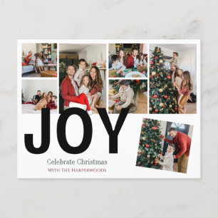 Joy Christmas feestdagen Script Familie Fotocollag