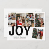 Joy Christmas feestdagen Script Familie Fotocollag (Voorkant / Achterkant)