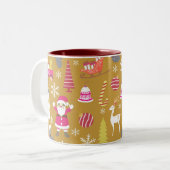 Joy Christmas Gold Tweekleurige Koffiemok (Voorkant links)