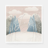 Joy Christmas Holiday | sneeuwwinterbos Servet (Voorkant)