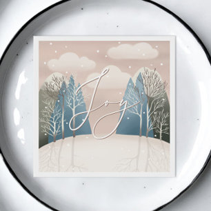 Joy Christmas Holiday sneeuwwinterbos Servet
