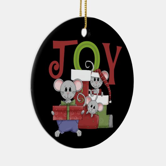 Joy Christmas Mice Keepsake Ornament (Rechts)