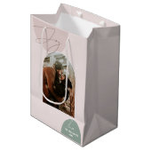 Joy Christmas | Moderne fotovakantieverpakking Medium Cadeauzakje (Voorkant Gekanteld)