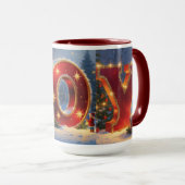 JOY Christmas Mug – 15 oz Festive Mug Mok (Voorkant rechts)