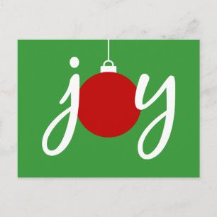 Joy Christmas Ornament Holiday Briefkaart