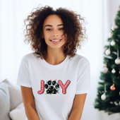 Joy Christmas Paw Print T-shirt