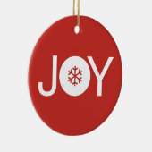 Joy Christmas Red Ceramic Ornament (Rechts)