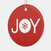 Joy Christmas Red Ceramic Ornament (Links)