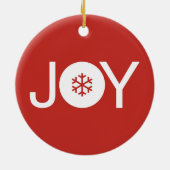 Joy Christmas Red Ceramic Ornament (Achterkant)