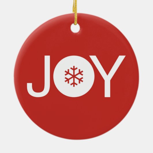 Joy Christmas Red Ceramic Ornament (Achterkant)
