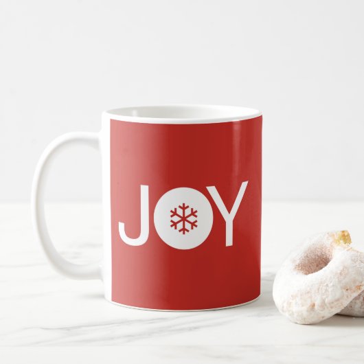 Joy Christmas Red Coffee Mok (Met donut)
