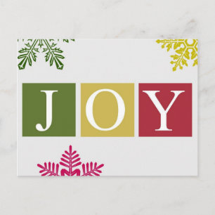 Joy Christmas Snowflakes Briefkaart
