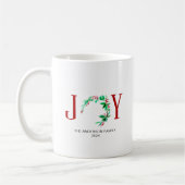Joy Christmas Wreath Holiday Waterverf Elegant Koffiemok (Links)