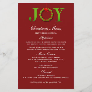 JOY CHRISTMAS WREATH   MENU NOËL