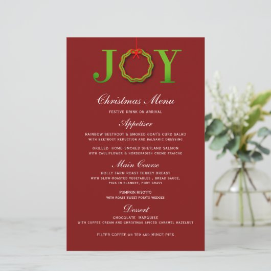 JOY CHRISTMAS WREATH | MENU NOËL (Debout devant)