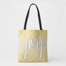 Joy Citation Inspirationnelle Sac fourre-tout Jaun