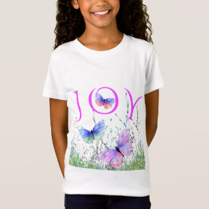 Joy - Colorful Butterflies Flying T-Shirt - Spring