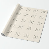 Joy Cream Beige Black Modern Fun Kerstfeestdag Cadeaupapier (Uitgerold)