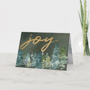 Joy Custom Family Foto Green Forest kerst Feestdagen Kaart