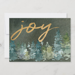 Joy Custom Family Foto Green Forest kerst Feestdagenkaart