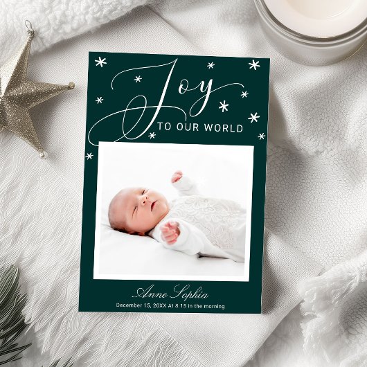 Joy Cute Script Photo Faire-part de naissance de N