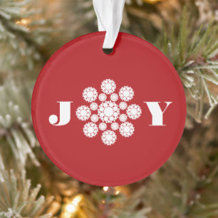 Joy Deco Flower Kerstmis Elegant Holiday Foto Ornament
