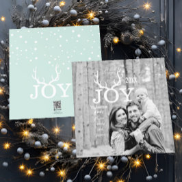 Joy Deer Antlers Holiday Kerstmis Feestdagenkaart