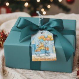 Joy Delivered Winter Holiday Gift Tag Cadeaulabel