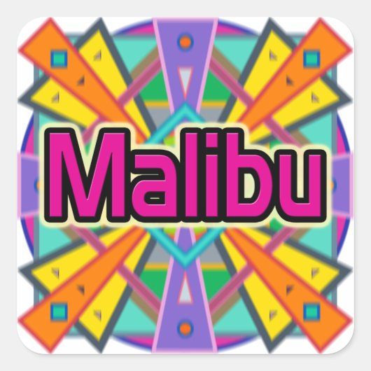 Joy Design "Malibu"-Stickers Vierkante Sticker (Voorkant)