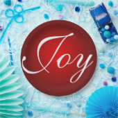 Joy Deze kerstrode witte feestkleuren Papieren Bordje (Feest)