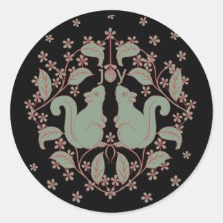 Joy Écureuils avec Sticker d'art animal Fleurs