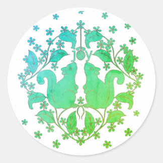 Joy Écureuils avec Sticker d'art animal Fleurs