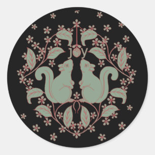 Joy Eekhoorns met Bloemen Animal Art Sticker