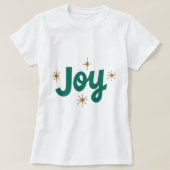 Joy Elegante tekst Kerst T-shirt (Design voorkant)