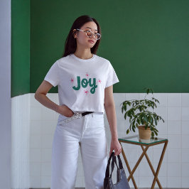 Joy Elegante tekst Kerst T-shirt