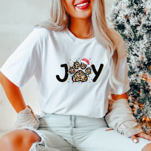 Joy Empreinte de léopard Paw Noël T-shirt femme