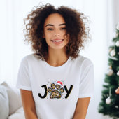 Joy Empreinte de léopard Paw Noël T-shirt femme