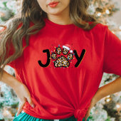 Joy Empreinte de léopard Paw Noël T-shirt femme