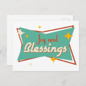 Joy en Blessings Feestdagenkaart (Voorkant / Achterkant)