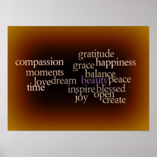 Joy en Gratitude Gold Poster