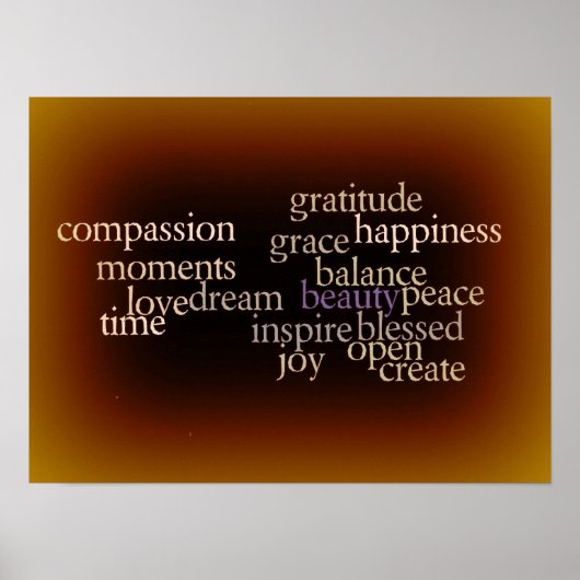 Joy en Gratitude Gold Poster (Voorkant)