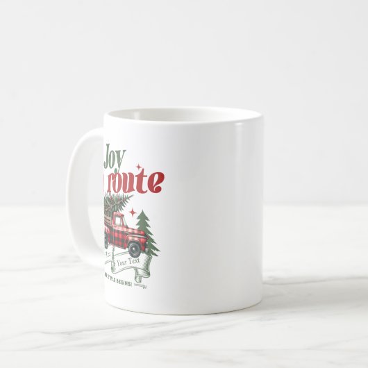 Joy En Route Christmas Begins Truck X Mas Tree Koffiemok (Voorkant links)