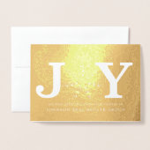 Joy en Snowflake | Vakantie Groeten Folie Kaarten (Voorkant met envelop)